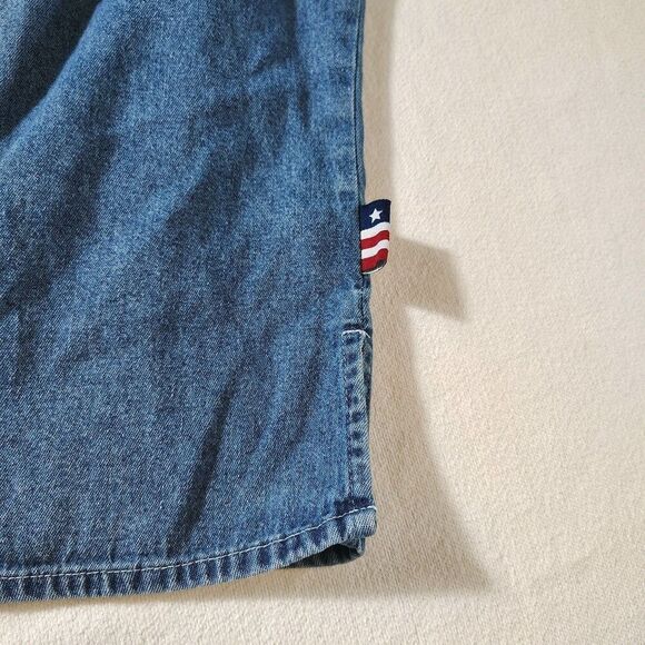 VTG 90s Disney Tigger Embroidered Sleeveless Denim Shirt Womens L Y2K Pooh Top - Picture 6 of 11